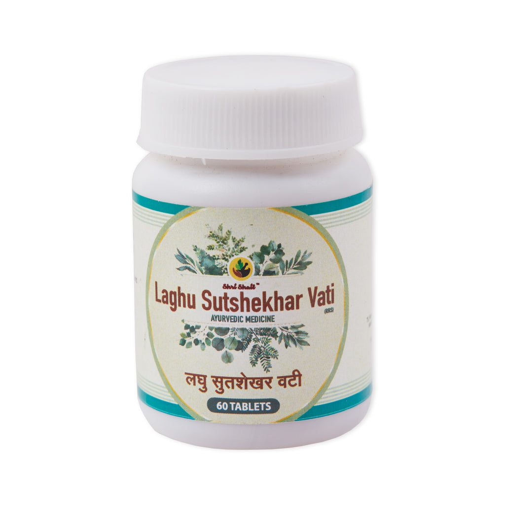 Laghu Sutshekhar Vati (RRS) - Ayurvedic Relief for Acidity, Nausea & Motion Sickness | 60 Tablets & 300 Tablet Pack (60 Tablets)